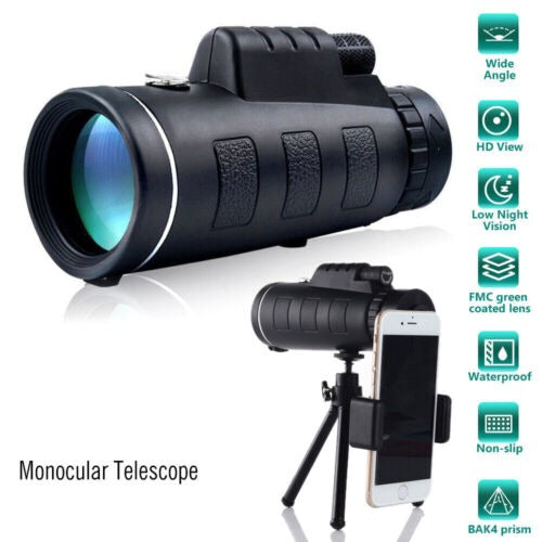 40x60 HD Monocular Telescope with BAK4 Prism & Phone Holder