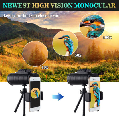 40x60 HD Monocular Telescope with BAK4 Prism & Phone Holder