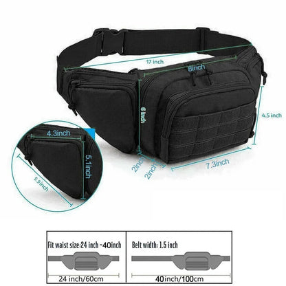 Concealed Carry Fanny Pack – Tactical Pistol Waist Pack Holster Bag with MOLLE System