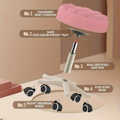 Salon Chair with Padded Seat and 360° Swivel for Beauty Studio detail image - detail view 6