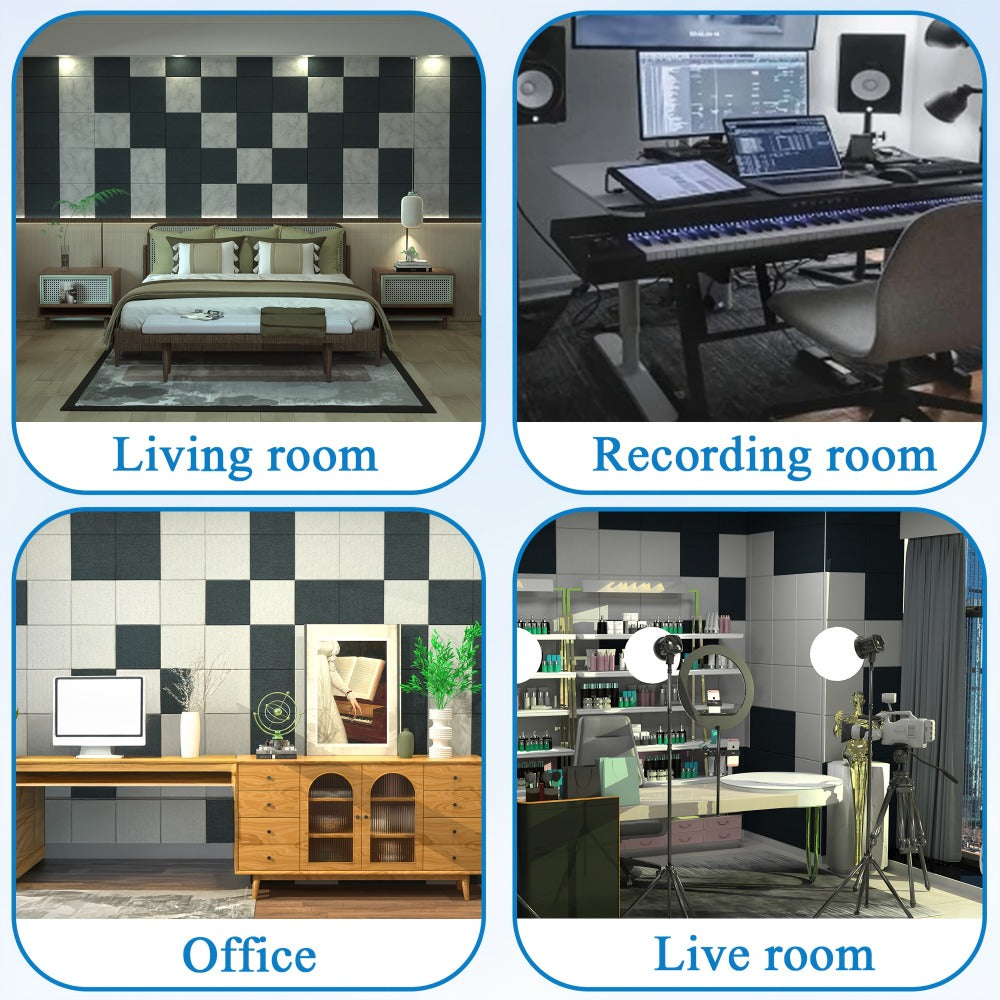 Self-Adhesive Acoustic Wall Panels, 12-Inch Sound Treatment Tiles detail image - detail view 6