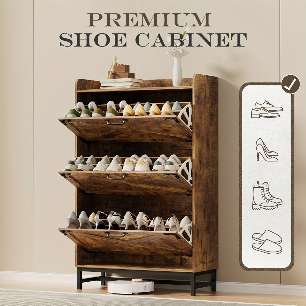 Shoe Cabinet with Large-Capacity Storage, Entryway Shoe Organizer detail image - detail view 10