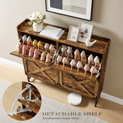 Shoe Cabinet with Large-Capacity Storage, Entryway Shoe Organizer detail image - detail view 12