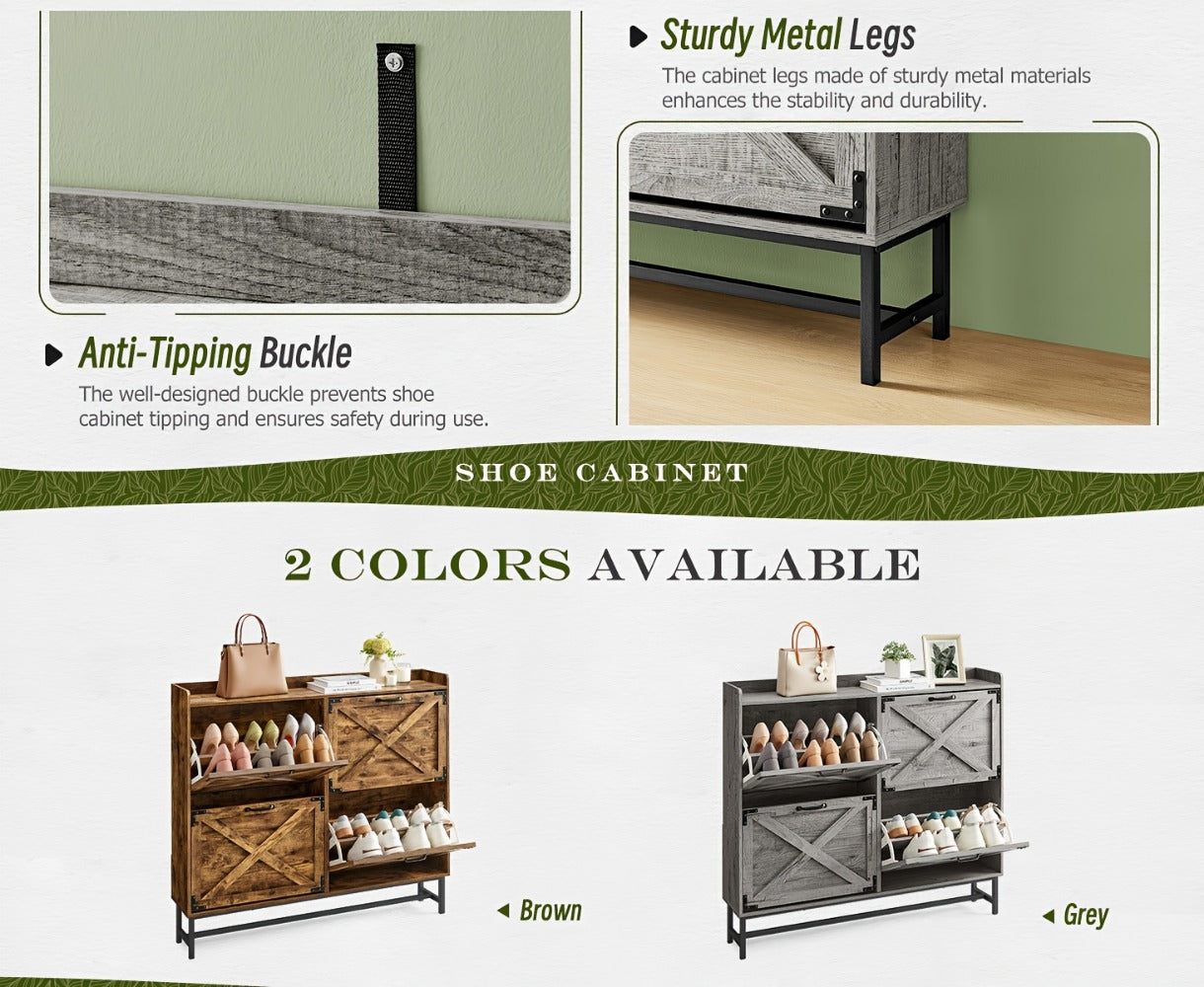 Shoe Cabinet with Large-Capacity Storage, Entryway Shoe Organizer detail image - detail view 22