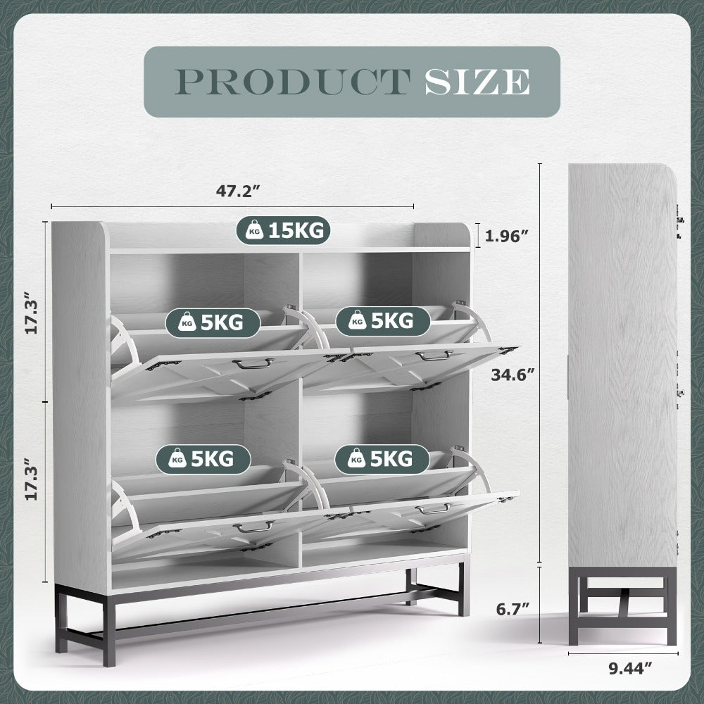 Shoe Cabinet with Large-Capacity Storage, Entryway Shoe Organizer detail image - detail view 23