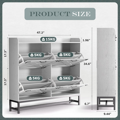 Shoe Cabinet with Large-Capacity Storage, Entryway Shoe Organizer detail image - detail view 23