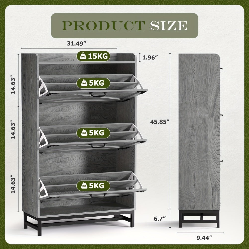 Shoe Cabinet with Large-Capacity Storage, Entryway Shoe Organizer detail image - detail view 24