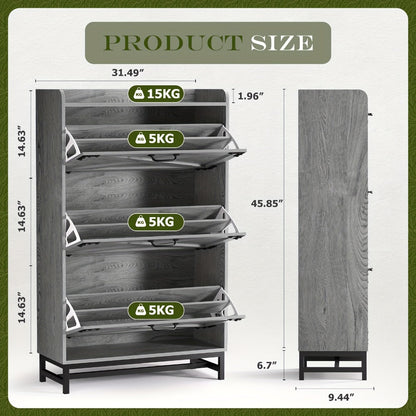 Shoe Cabinet with Large-Capacity Storage, Entryway Shoe Organizer detail image - detail view 24