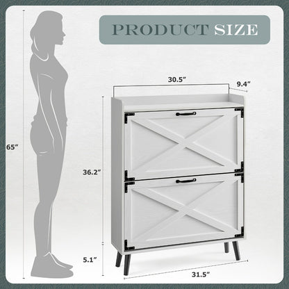 Shoe Cabinet with Large-Capacity Storage, Entryway Shoe Organizer detail image - detail view 25
