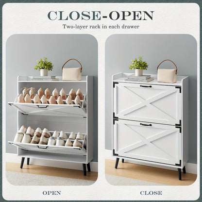 Shoe Cabinet with Large-Capacity Storage, Entryway Shoe Organizer detail image - detail view 27