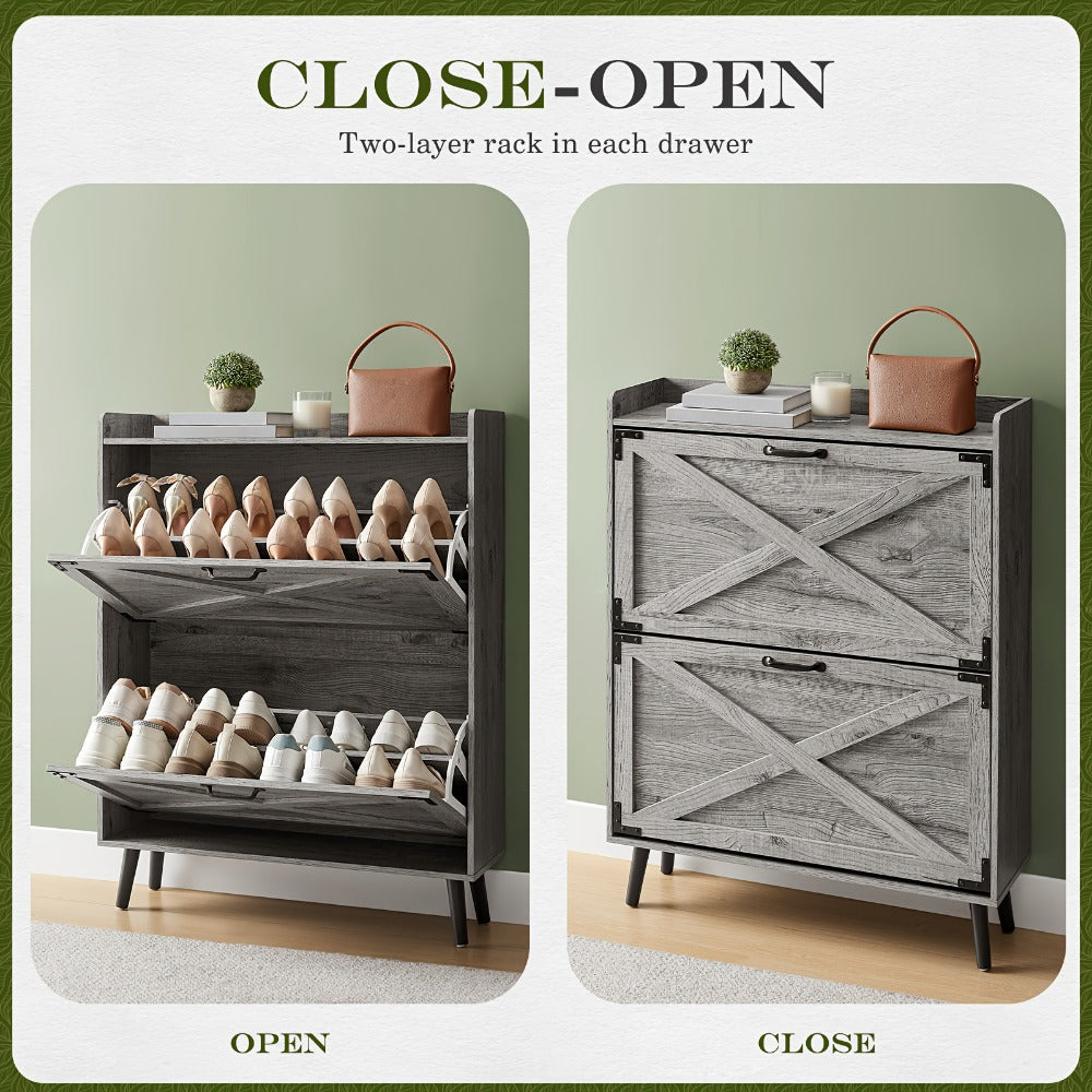 Shoe Cabinet with Large-Capacity Storage, Entryway Shoe Organizer detail image - detail view 28