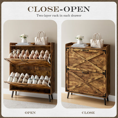 Shoe Cabinet with Large-Capacity Storage, Entryway Shoe Organizer detail image - detail view 29
