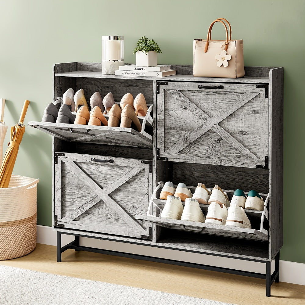 Shoe Cabinet with Large-Capacity Storage, Entryway Shoe Organizer detail image - detail view 4