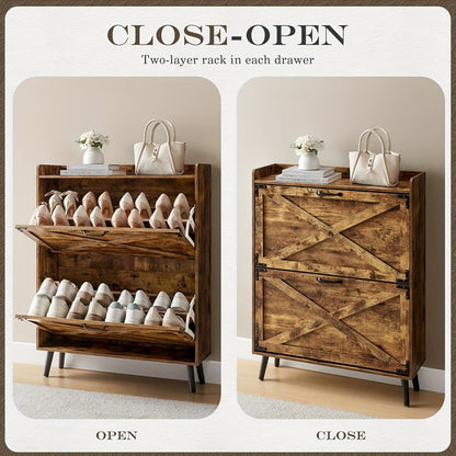 Shoe Cabinet with Large-Capacity Storage, Entryway Shoe Organizer detail image - detail view 6