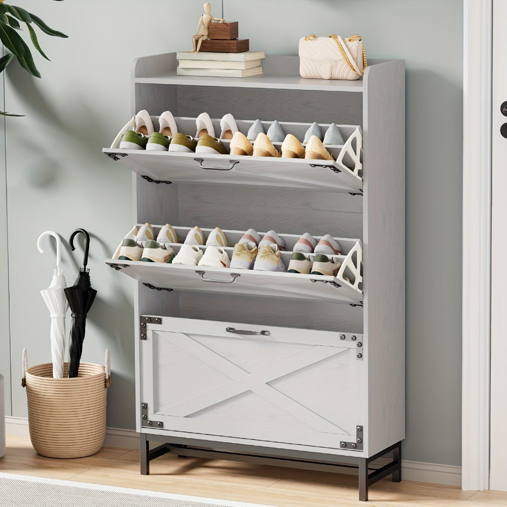 Shoe Cabinet with Large-Capacity Storage, Entryway Shoe Organizer detail image - detail view 7