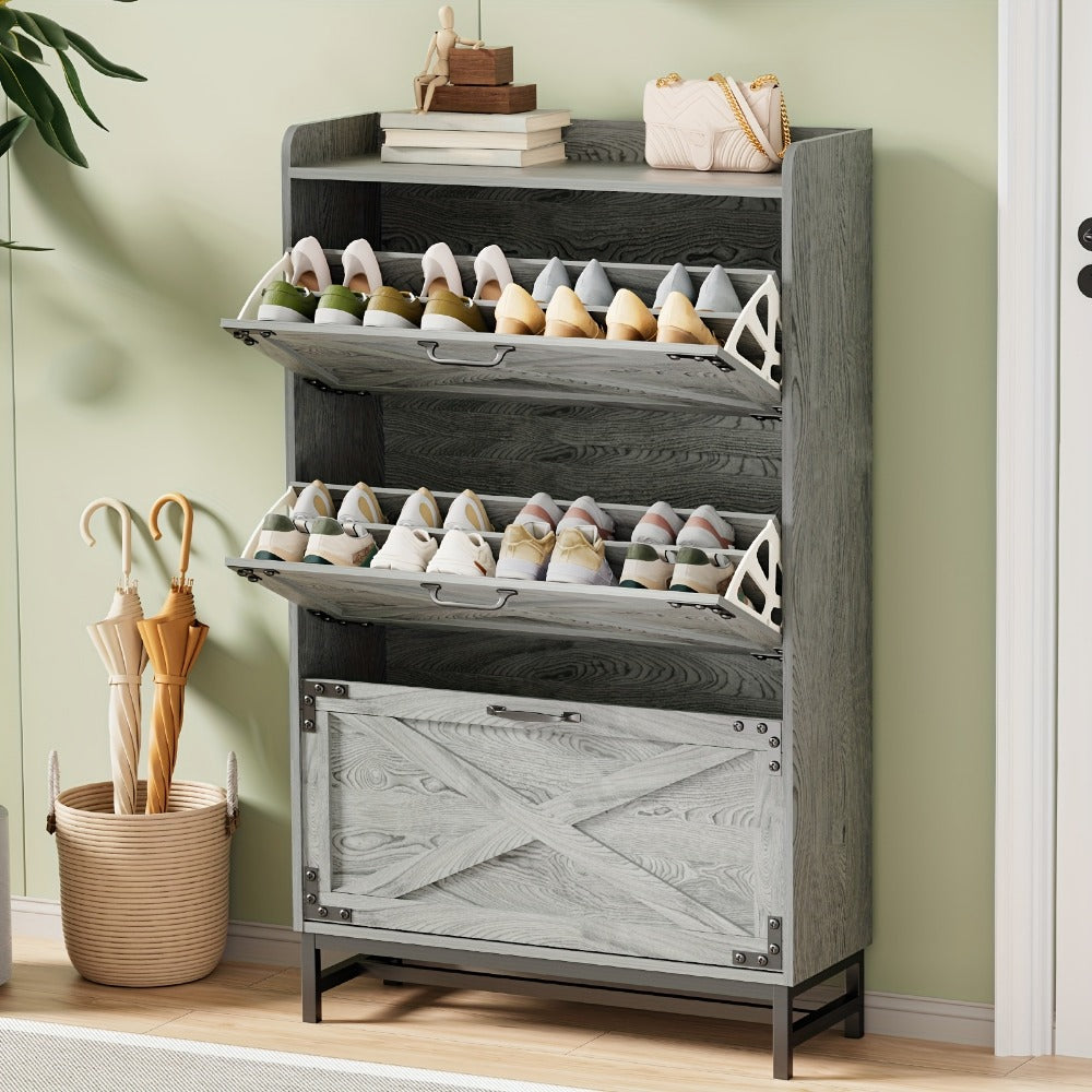 Shoe Cabinet with Large-Capacity Storage, Entryway Shoe Organizer detail image - detail view 9