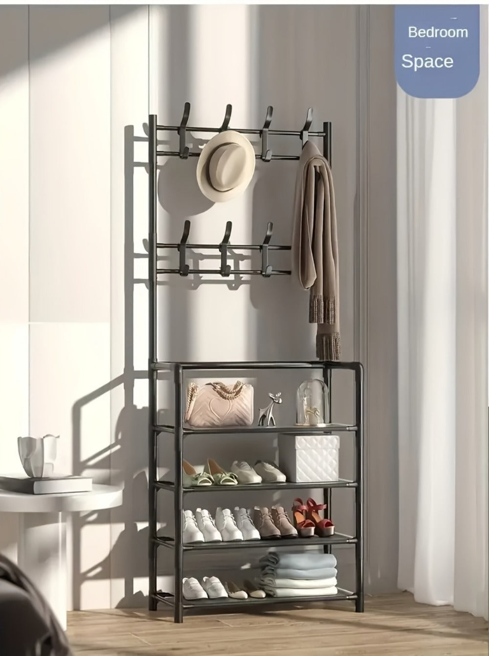 Shoe Rack with Tool-Free Assembly for Organized Everyday Storage in Entryway detail image - detail view 17