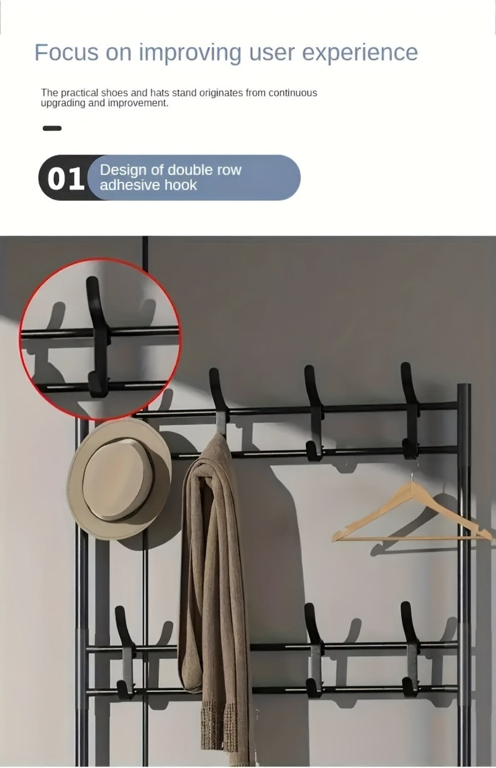 Shoe Rack with Tool-Free Assembly for Organized Everyday Storage in Entryway detail image - detail view 18