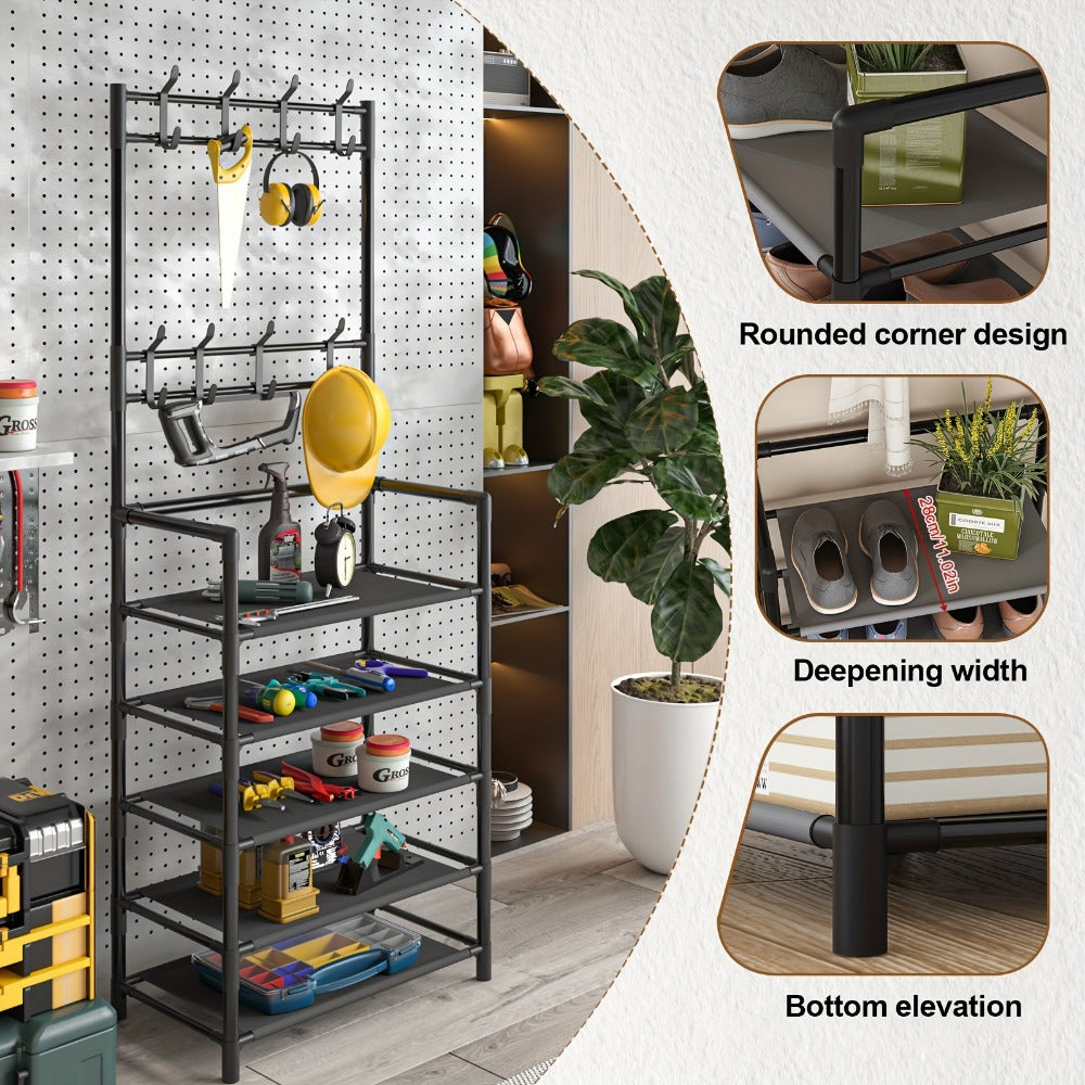 Shoe Rack with Tool-Free Assembly for Organized Everyday Storage in Entryway detail image - detail view 4