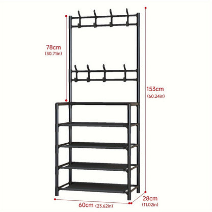 Shoe Rack with Tool-Free Assembly for Organized Everyday Storage in Entryway detail image - detail view 6