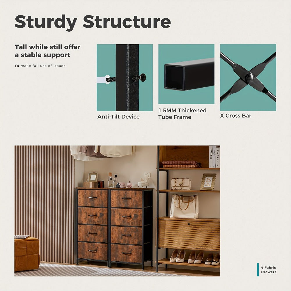 Slim Wood Dresser with Multiple Color Options, Drawer Storage Cabinet detail image - detail view 10