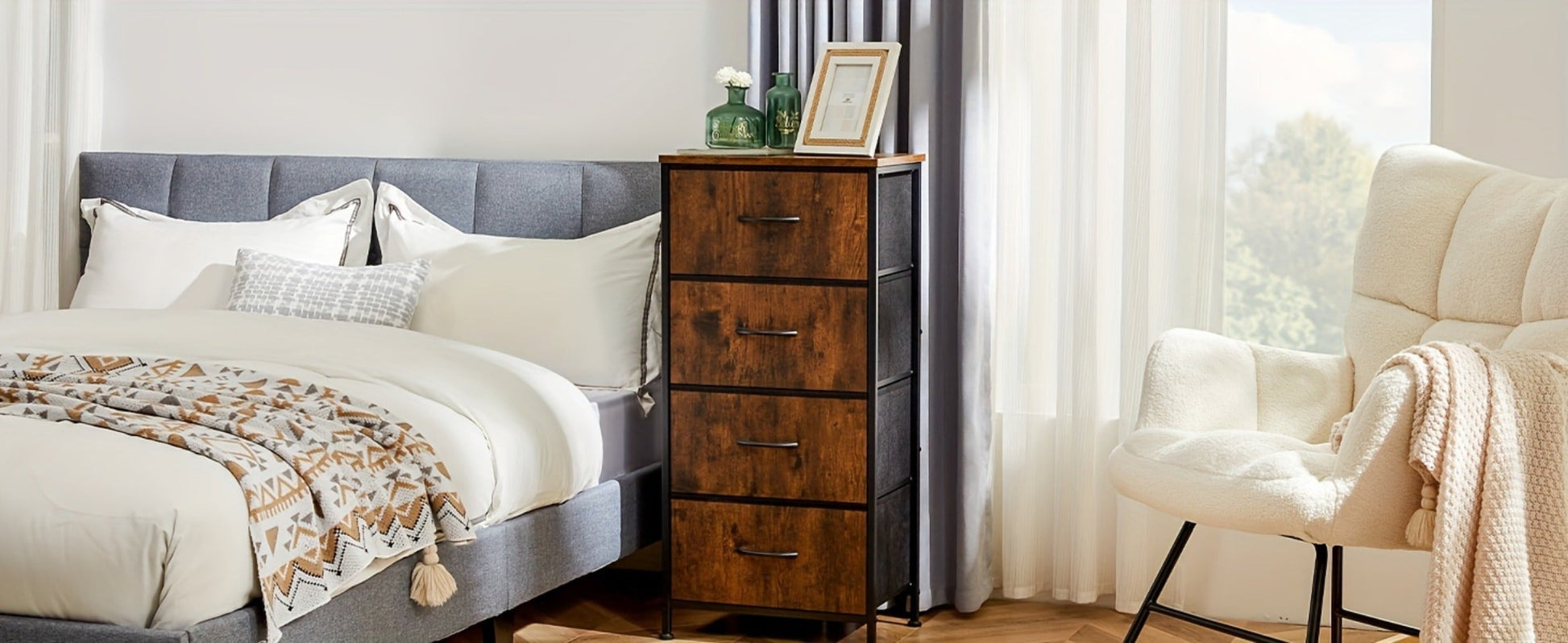 Slim Wood Dresser with Multiple Color Options, Drawer Storage Cabinet detail image - detail view 18