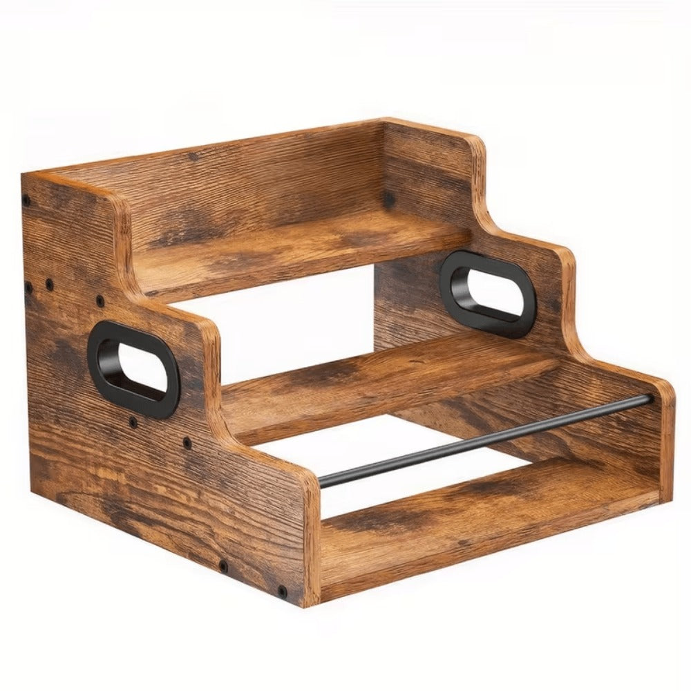 Solid Wood Countertop Bottle Display Shelf for Living Room and Kitchen detail image - detail view 11