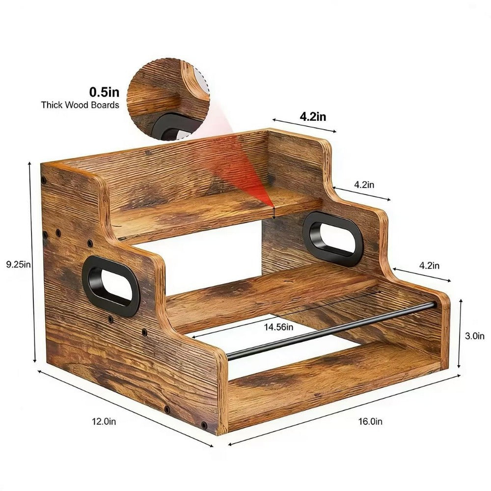 Solid Wood Countertop Bottle Display Shelf for Living Room and Kitchen detail image - detail view 13