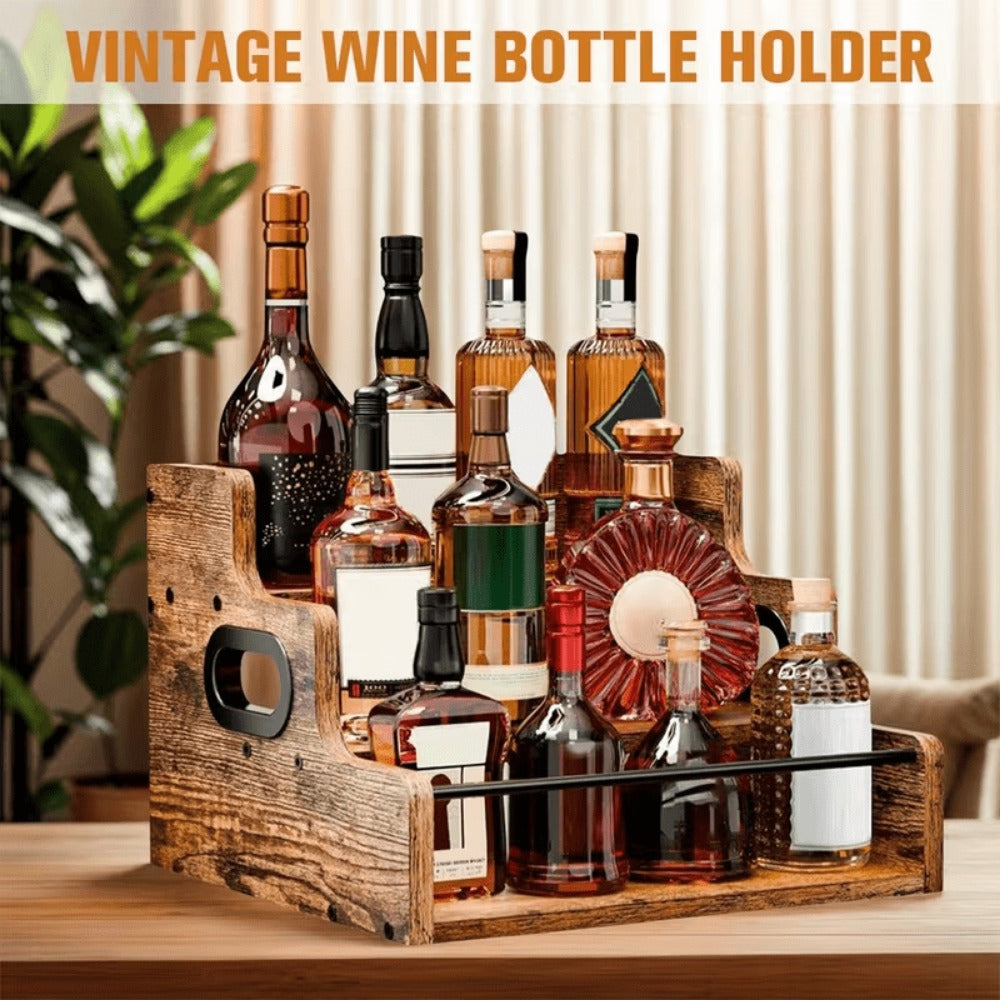 Solid Wood Countertop Bottle Display Shelf for Living Room and Kitchen detail image - detail view 7