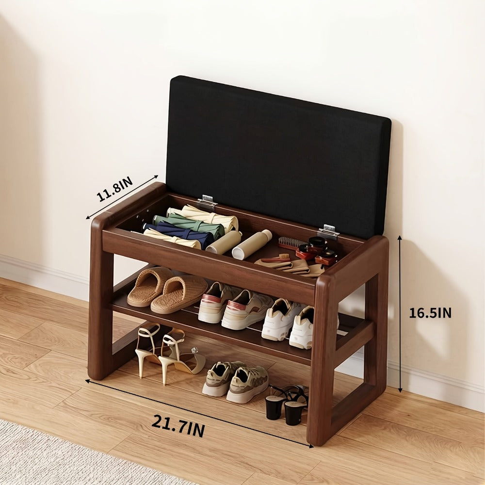 Solid Wood Entryway Shoe Cabinets And Benches with Large-Capacity Storage detail image - detail view 10