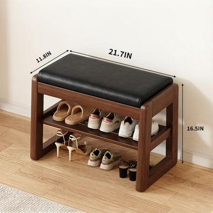 Solid Wood Entryway Shoe Cabinets And Benches with Large-Capacity Storage detail image - detail view 3