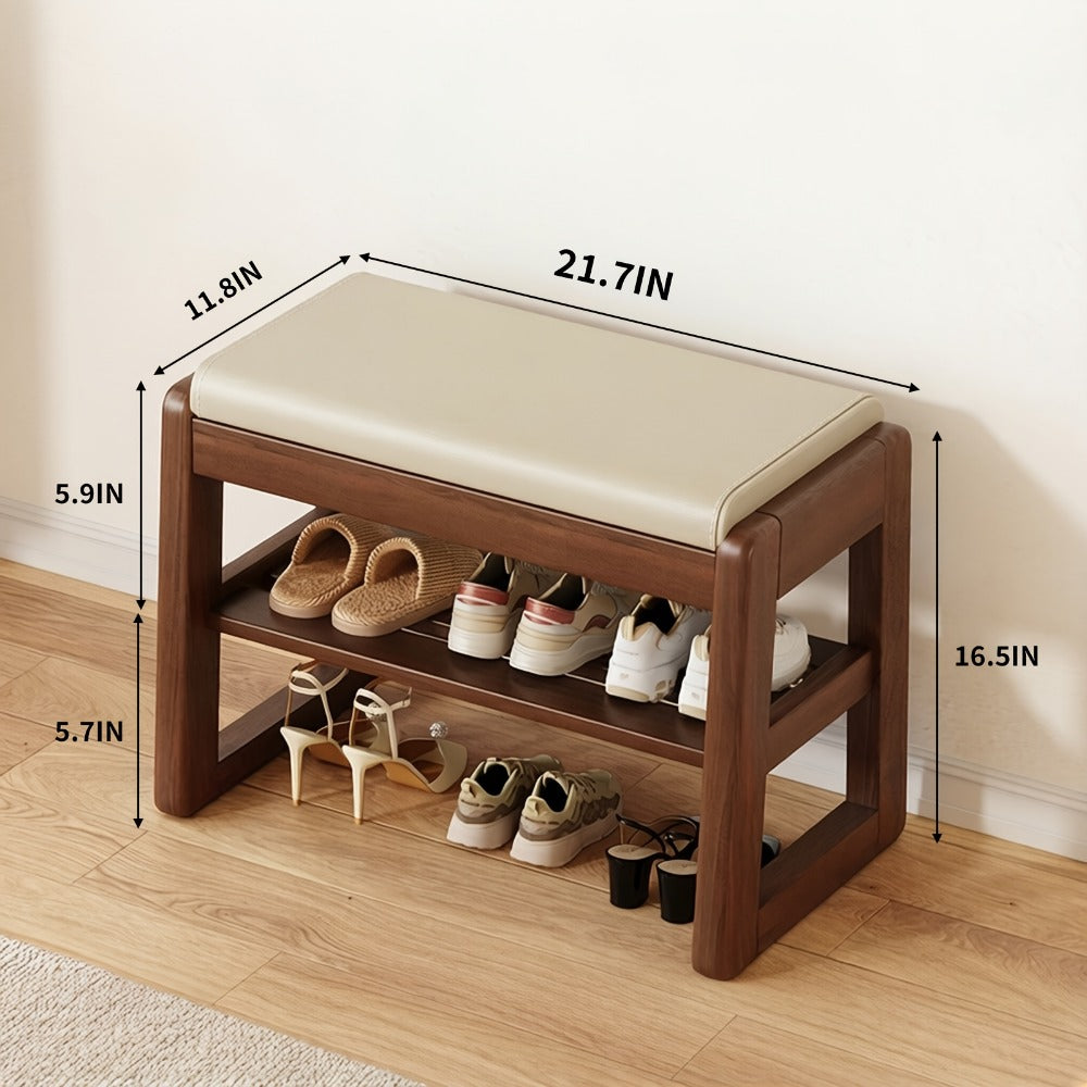 Solid Wood Entryway Shoe Cabinets And Benches with Large-Capacity Storage detail image - detail view 7
