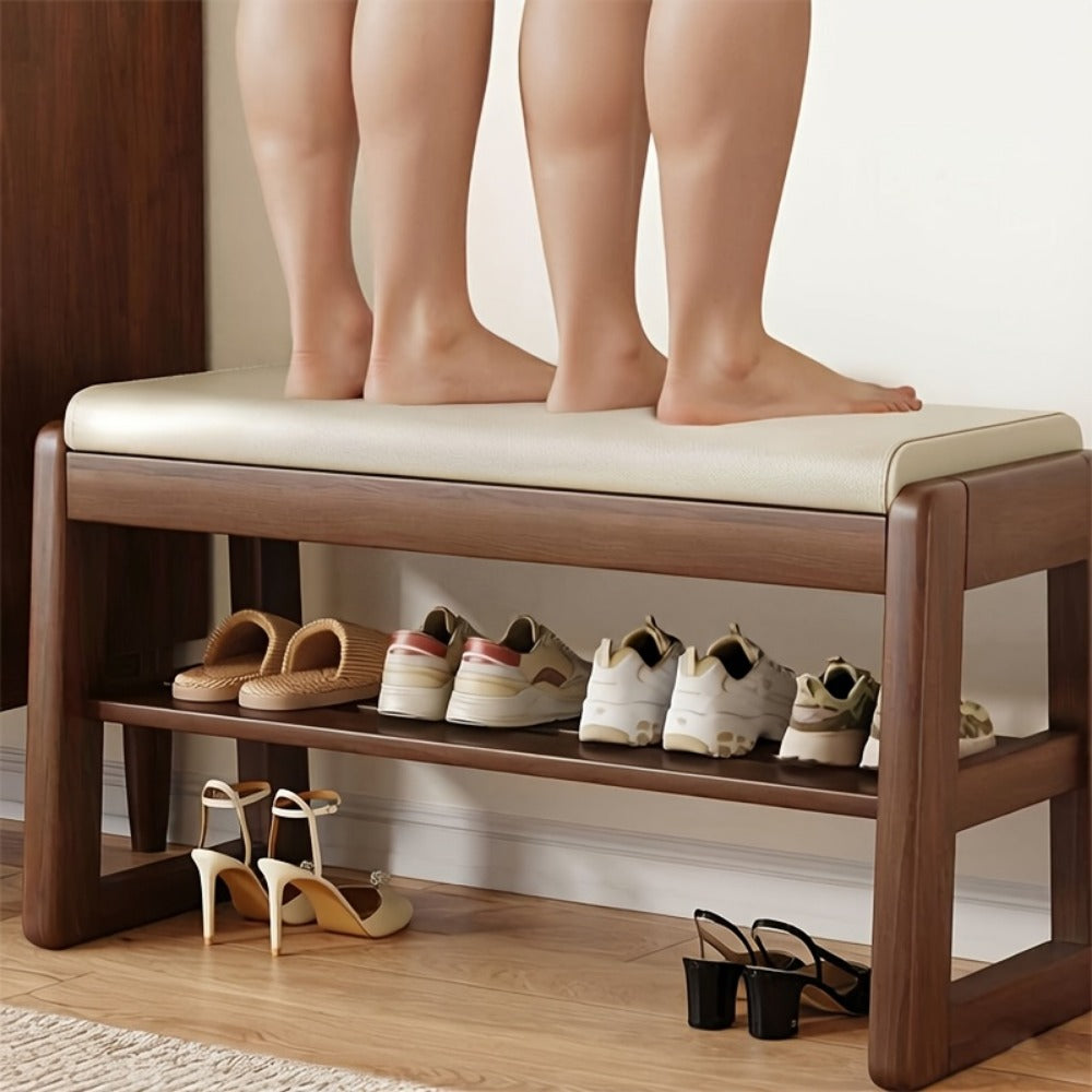 Solid Wood Entryway Shoe Cabinets And Benches with Large-Capacity Storage detail image - detail view 8