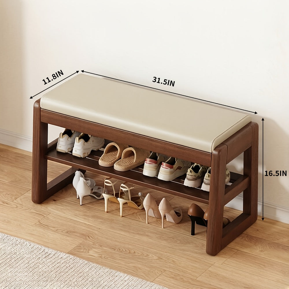 Solid Wood Entryway Shoe Cabinets And Benches with Large-Capacity Storage detail image - detail view 9