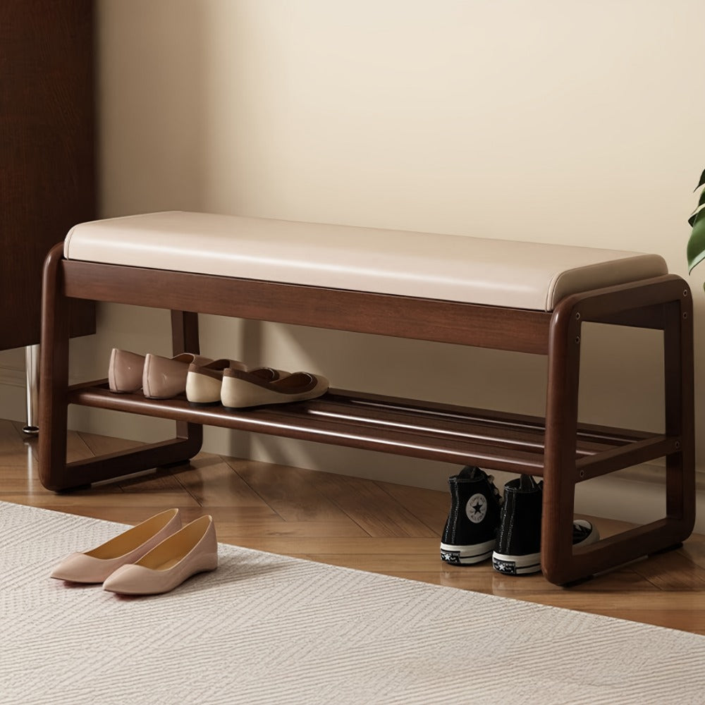 Entryway Shoe Cabinets and Benches, Solid Wood Entryway Shoe Cabinet with Bench - Modern shown in the main product view