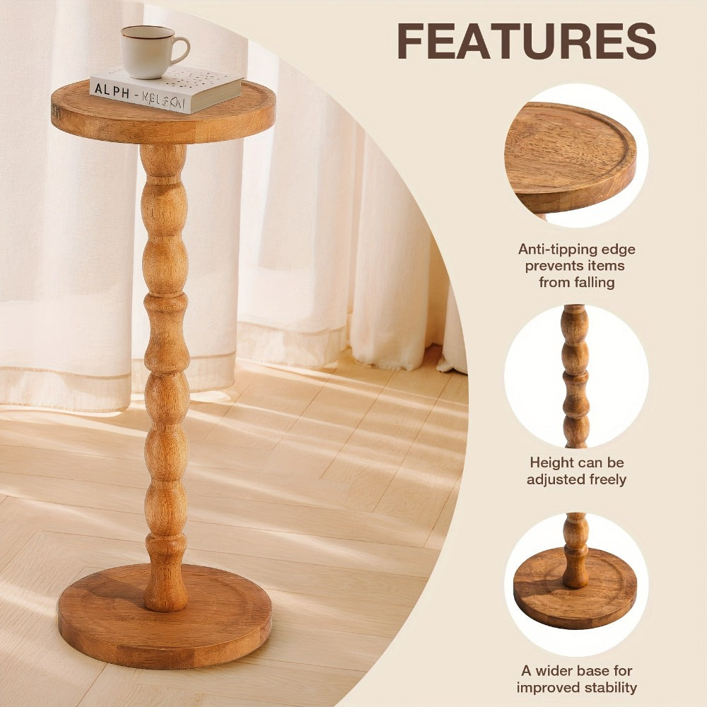 Solid Wood Side Table, Small Accent Table for Work, Display, and Everyday Use detail image - detail view 9