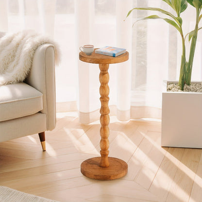 Side Table, Small with Solid Wood Legs Modern Accent Table for Living Room Bedroom & shown in the main product view