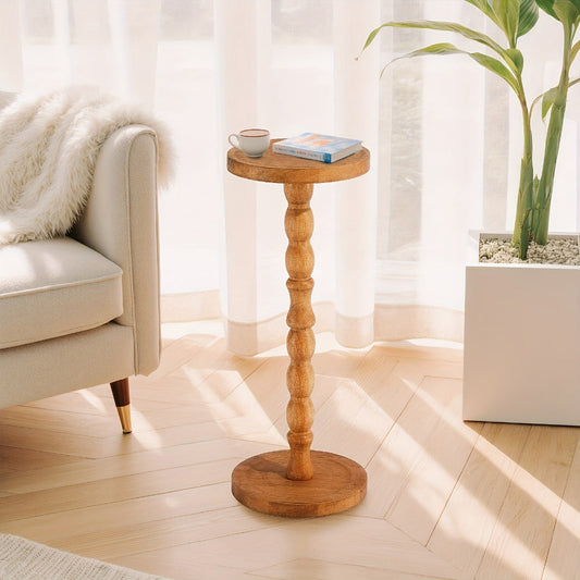 Side Table, Small with Solid Wood Legs Modern Accent Table for Living Room Bedroom & shown in the main product view