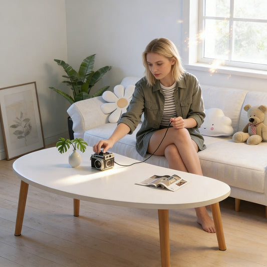 Coffee Table, Minimalist Solid Wood Natural Wood Grain Tea Table for Living Room & Small shown in the main product view