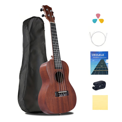 Soprano Ukulele shown in the 23 inch ukulele dark brown option