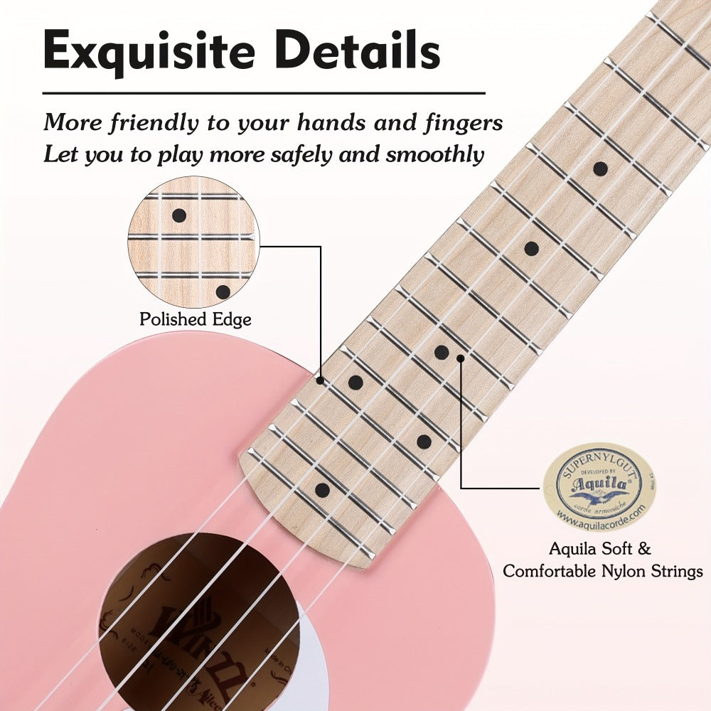 Soprano Ukulele, Portable, 21 Inch, WINZZ, TG-U2, Inch for Lessons and Practice detail image - detail view 14