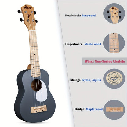 Soprano Ukulele, Portable, 21 Inch, WINZZ, TG-U2, Inch for Lessons and Practice detail image - detail view 15