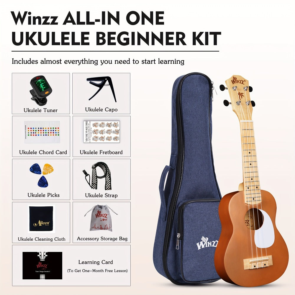 Soprano Ukulele, Portable, 21 Inch, WINZZ, TG-U2, Inch for Lessons and Practice detail image - detail view 16