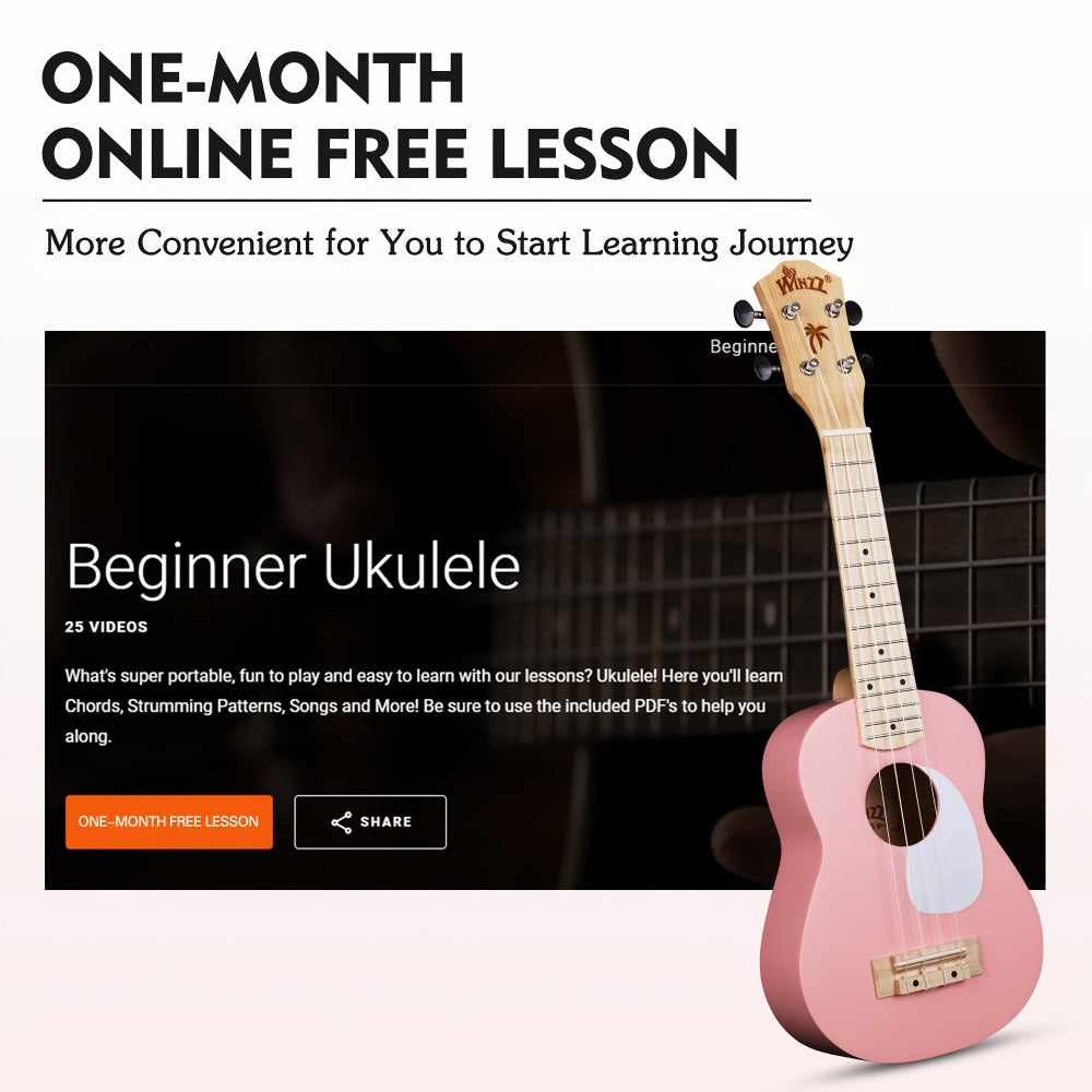 Soprano Ukulele, Portable, 21 Inch, WINZZ, TG-U2, Inch for Lessons and Practice detail image - detail view 17