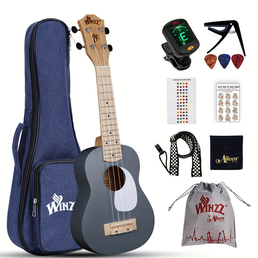 Soprano Ukulele shown in the GREY option