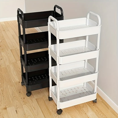 Space-Saving Plastic Rolling Storage Cart with Rolling Wheels detail image - detail view 6