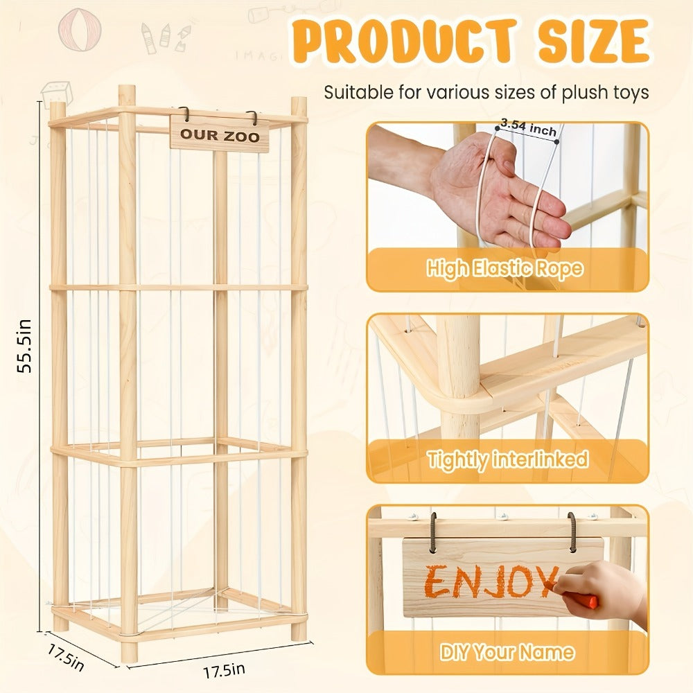 Space-Saving Wood Doll Display Shelf for Kids' Room and Living Room detail image - detail view 3