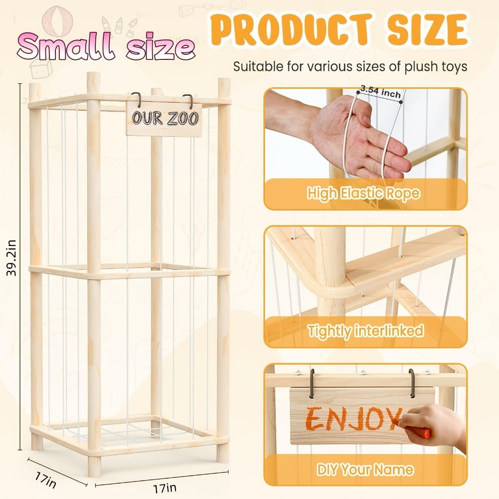 Space-Saving Wood Doll Display Shelf for Kids' Room and Living Room detail image - detail view 5