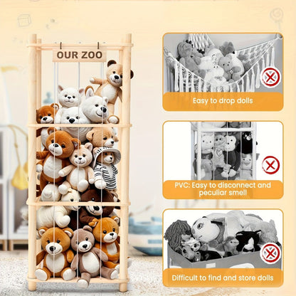 Space-Saving Wood Doll Display Shelf for Kids' Room and Living Room detail image - detail view 6