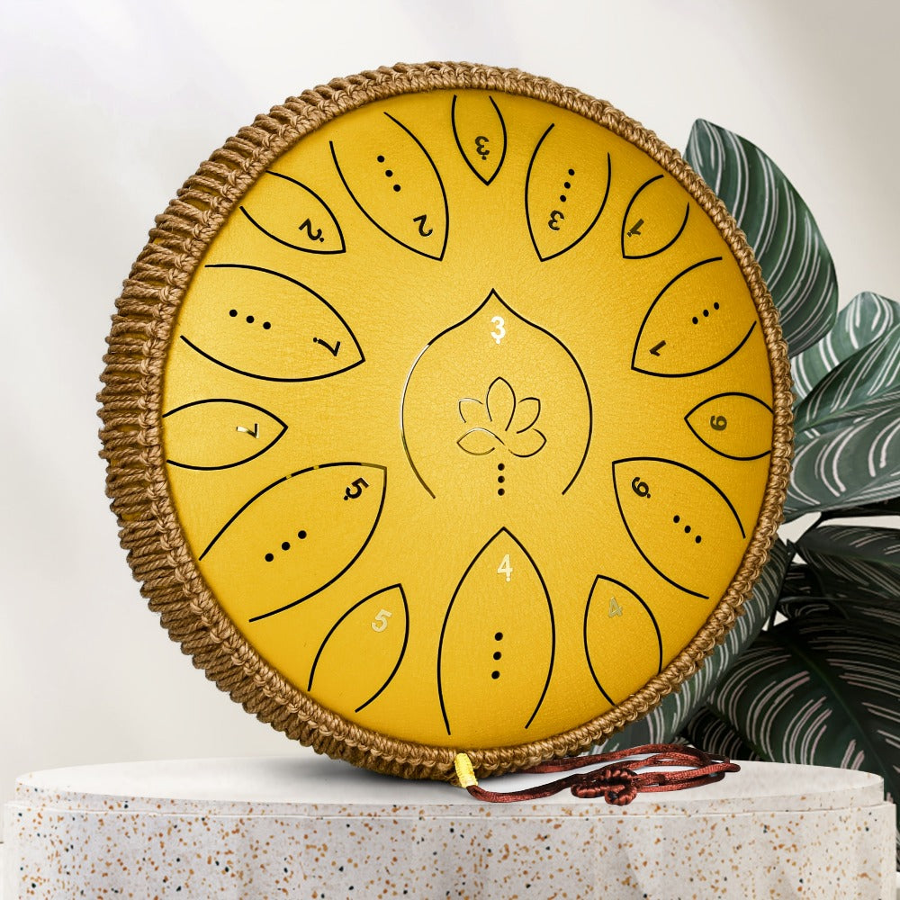 Steel Tongue Drum, 13-Inch 15-Note C Major Set with Mallets and Songbook detail image - detail view 11